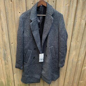 Brand New Zara Comfort Knit Jacket Long Coat Large